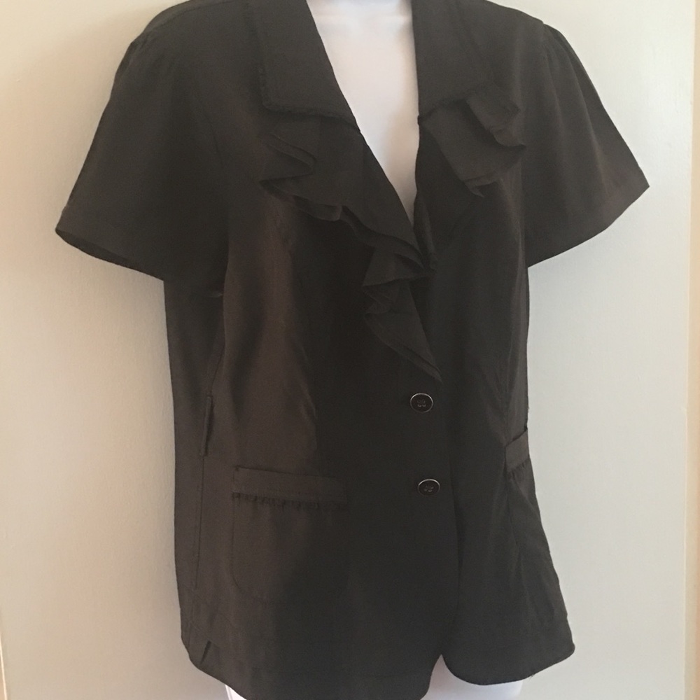 White House Black Market Short Sleeve Jacket Large